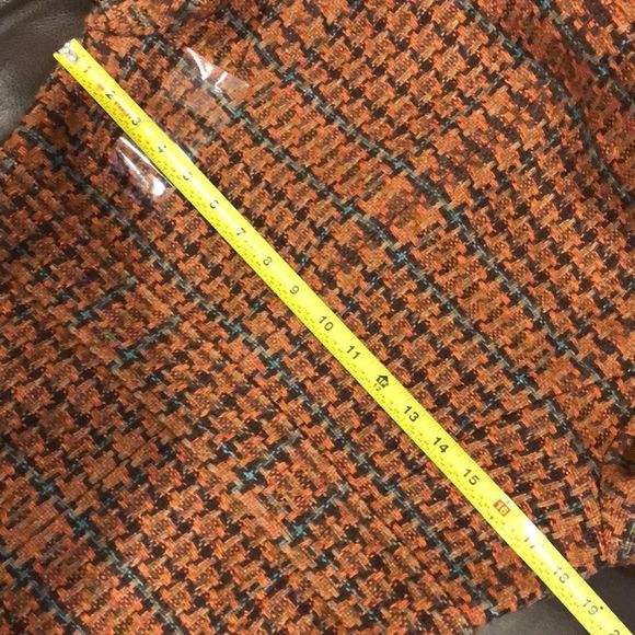 CHADWICKS Burned Orange Tartan Plaid Tweed 3/4 Length Wool Coat Sz 8 - Picture 15 of 16